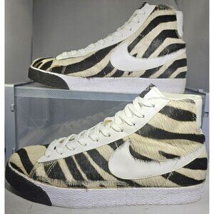 Rare Nike Women's 2007 Blazer Mid Premium Zebra White/Black/Tan Sneakers Size 10